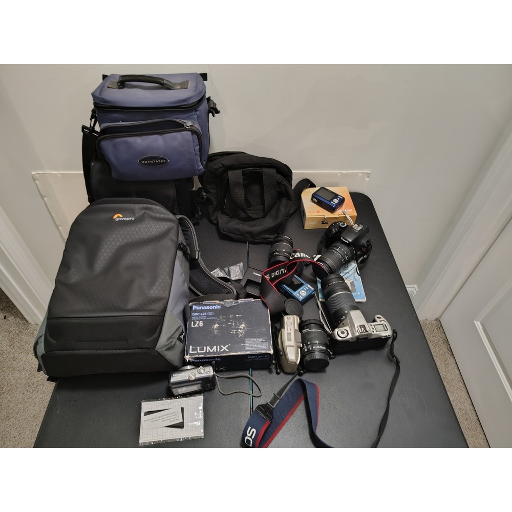 lot of 6 cameras/W/Accessories & Bags All Tested Canon